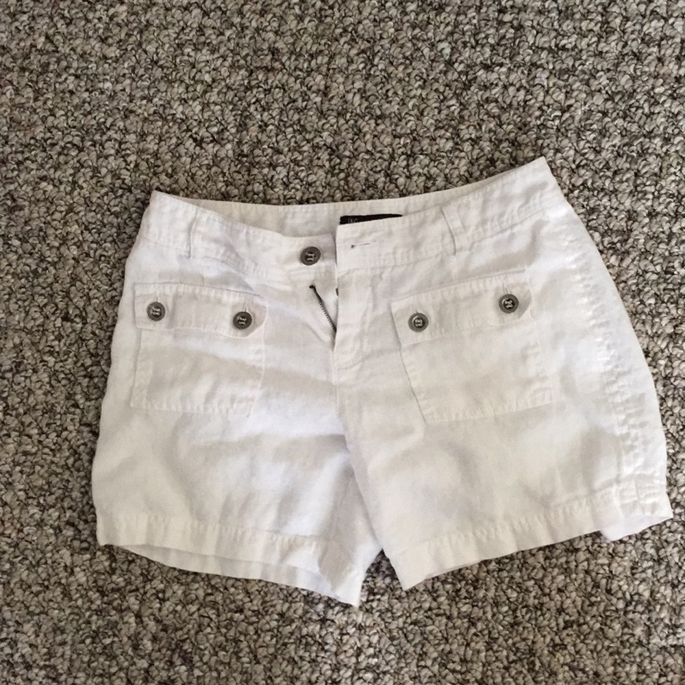 White Linen Shorts